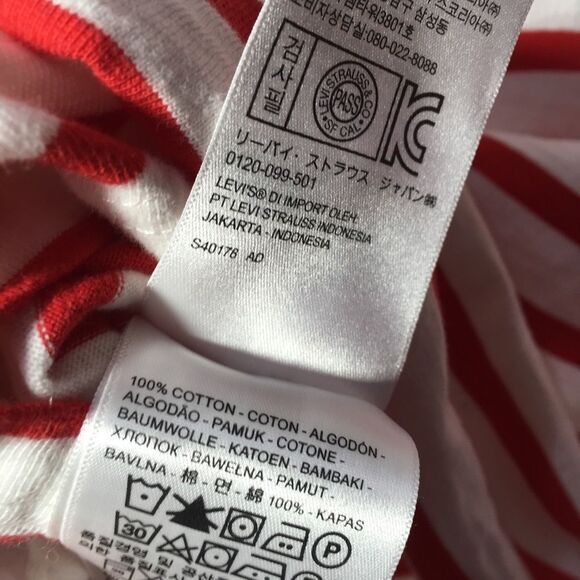 LEVI’S ROSE EMBROIDERED STRIPE 3/4 SLEEVE RELAXED FIT‎ SHIRT - Picture 10 of 11